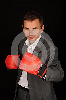 Boxing Businessman