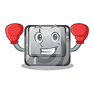 Boxing button I on a keyboard mascot