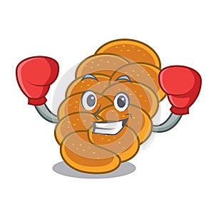 Boxing challah character cartoon style