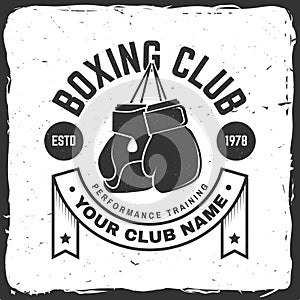 Boxing club badge, logo design. Vector illustration. For Boxing sport club emblem, sign, patch, shirt, template. Vintage