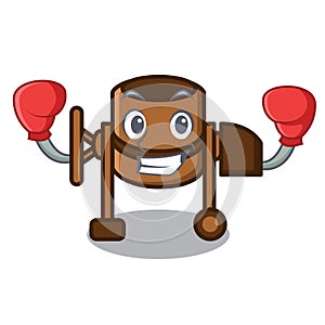 Boxing concrete mixer character cartoon