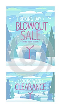 Boxing day blowout sale, boxing week clearance banners