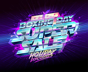 Boxing Day blowout sale, mega discounts banner template