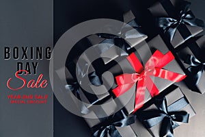 Boxing Day sale, black gift box for online shopping