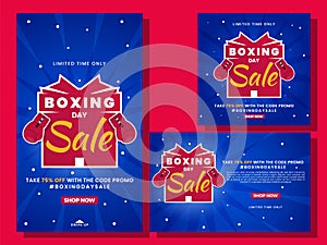 Boxing day social media post template design collection illustration