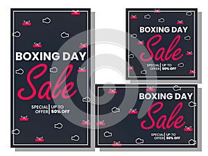 Boxing day social media post template design collection illustration