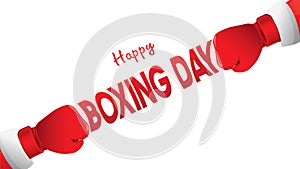Boxing day vector illustration.Typography combined in a shape of boxing gloves