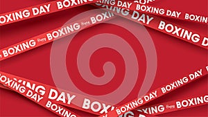 Boxing day vector illustration.Typography combined in a shape of ribbon and text with paper art and craft style