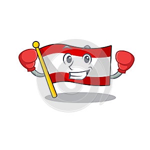 Boxing flag austria isolated with the mascot