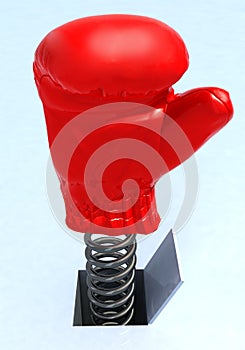 Boxing glove coming out from a hole