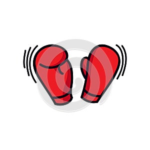 Boxing glove doodle icon, vector illustration