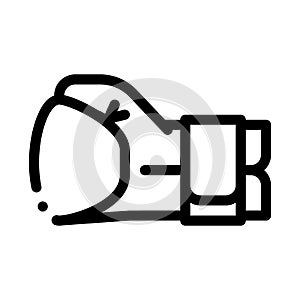 Boxing Glove Fist Icon Vector Outline Illustration