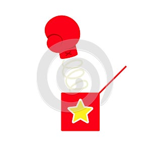 Boxing glove jack in the box icon