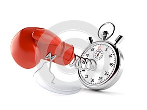 Boxing glove with stopwatch