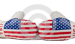 Boxing gloves with American flag print