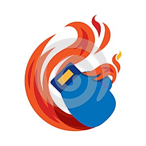 boxing gloves flying fire ball icon Design Vector, Emblem, Design Concept, Creative Symbol