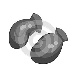 Boxing gloves icon, black monochrome style