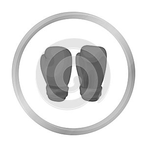 Boxing gloves icon in monochrome style isolated on white background. Boxing symbol stock vector illustration.