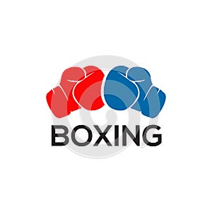 Boxing gloves logo icon design vector