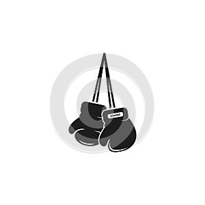 boxing gloves logo vector icon illustration