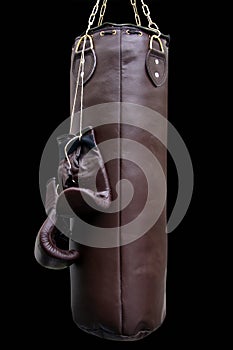 Boxing gloves and punching bag