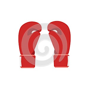 Boxing gloves red vector illustration. Fight boxer isolated