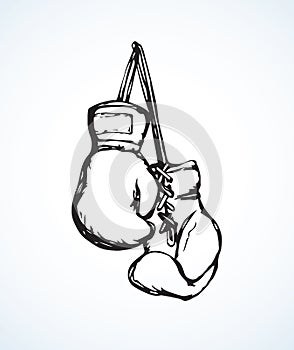 Boxing gloves. Vector drawing