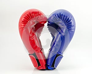 Boxing gloves on a white background close up