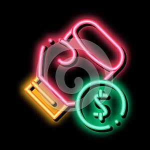 Boxing Hand Sign Betting And Gambling neon glow icon illustration