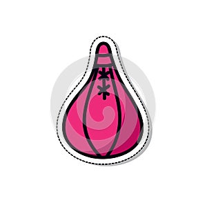 Boxing pear doodle icon, vector illustration
