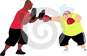 Boxing practice for seniors