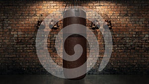 Boxing punch bag. 3d rendering