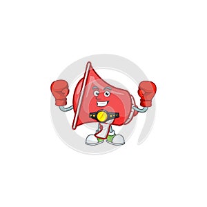 Boxing red loudspeaker cartoon character with mascot