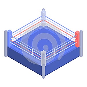 Boxing ring icon, isometric style