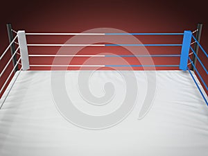 Boxing ring isolated on red