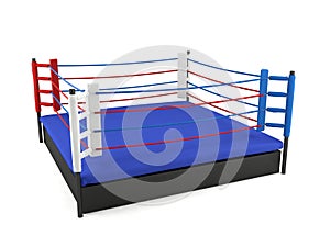 Boxing ring isolated on white background