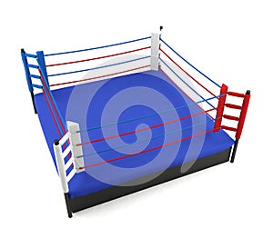 Boxing ring isolated on white background