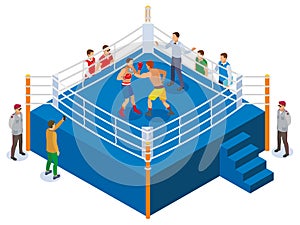 Boxing Ring Isometric Composition