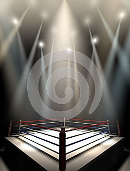 Boxing Ring Spotlit Dark