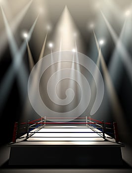 Boxing Ring Spotlit Dark