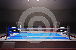 Boxing ring surrounded with ropes