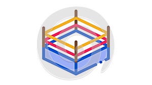 Boxing Ring Top View Icon Animation