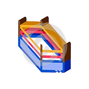 Boxing Ring Top View isometric icon vector illustration