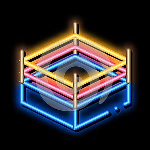 Boxing Ring Top View neon glow icon illustration