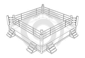 Boxing ring. Vector