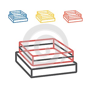 Boxing Ring. Vector signs for web graphics.
