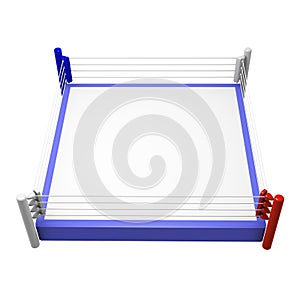 Boxing ring on white background