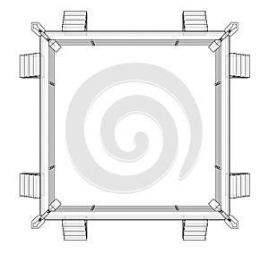 Boxing ring on white background