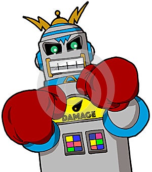 Boxing robot illustration