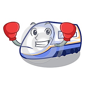 Boxing shinkansen train in the shape mascot